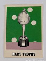 Front of card showing Hart Memorial Trophy image and title