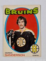 Front of Derek Sanderson O-Pee-Chee Bruins card