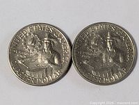 Two Bicentennial quarters reverse side showing drummer design