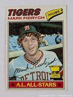 Front of the 1977 Topps Mark Fidrych rookie card