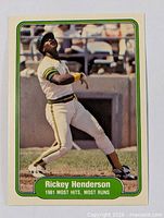 Front view of Rickey Henderson card