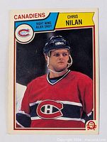 Front view of 1983-84 O-Pee-Chee Chris Nilan card