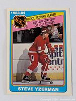 Front view of 1984-85 O-Pee-Chee Steve Yzerman rookie card