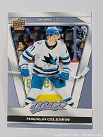 Front of Upper Deck MVP Macklin Celebrini card