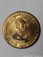 Obverse showing Garfield portrait and inscriptions