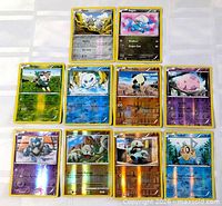 All ten reverse-holo Pokémon cards laid out in three rows