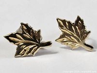 Front view of both maple leaf earrings