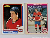 Both hockey cards side by side