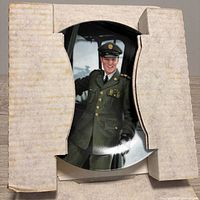 plate in corrugated insert showing full military portrait image