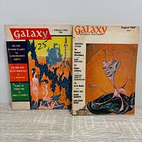 Front covers of both Galaxy Science Fiction magazines February 1965 and August 1967