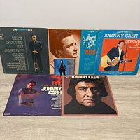 Front covers of all five Johnny Cash LPs