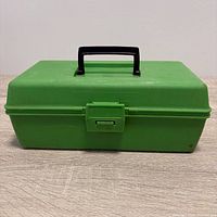 Closed green toolbox front view