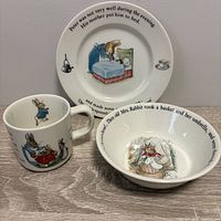 Plate, bowl and mug grouped