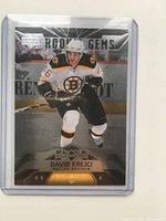 Front of David Krejci Black Diamond Rookie Gems card in sleeve