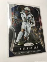 Front view of Mike Williams Prizm card in sleeve