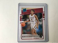 Front of Scottie Barnes Rated Rookie card in holder