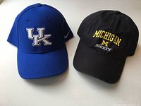 Front view of both caps showing logos