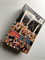 Top view of sealed NBA Hoops Series 1 box in shrink wrap