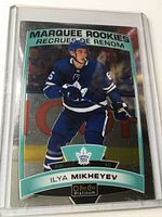 Front of Ilya Mikheyev Marquee Rookies card in sleeve