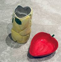 Both ceramic pieces side by side showing overall design and scale