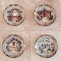 Front view of all four Welcome Home plates