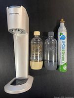 SodaStream unit, two bottles, CO2 cylinder