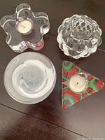 All four crystal votive holders displayed together