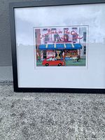 Framed print full view showing artwork, mat and black frame