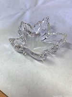 Top view of crystal leaf bowl