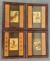 Group shot of all four framed Buffalo nickel displays