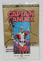Front of sealed Captain Canuck Reborn #1 gold edition comic showing cover artwork and gold background