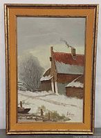 Framed oil painting full view