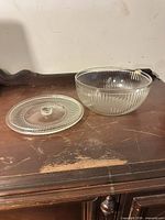 bowl and lid separated showing ribbed pattern