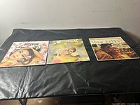 All three LP jackets laid out side by side