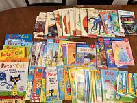 All books laid out showing quantity and variety