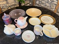 All items laid out on black countertop for overall view