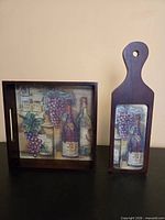 Tray and cheese board front view showing design and scale