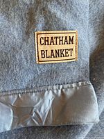 Chatham blanket label close-up