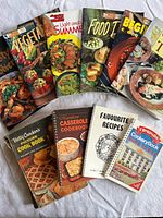 Group shot of all cookbooks laid out