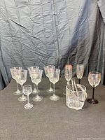 Group shot of all 11 glass pieces on table