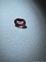 Loose oval pink sapphire on neutral background