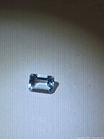 Top view of rectangular aquamarine gemstone