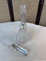 Full decanter and detached stopper