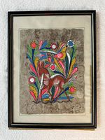 Front view of framed colour print showing artwork detail, mat and frame