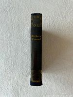 Spine of dark cloth hardcover with gilt title and author