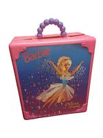 Front of pink Barbie Deluxe Trunk showing Barbie fairy graphic and ‘Deluxe Trunk’ text
