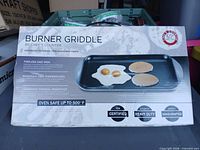 Front of box showing Chef's Counter burner griddle