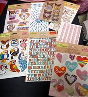 Full layout of nine sticker sheets