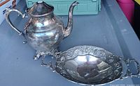 Teapot and serving bowl side by side showing overall design and size