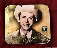 Front of Legends tin featuring Hank Williams portrait